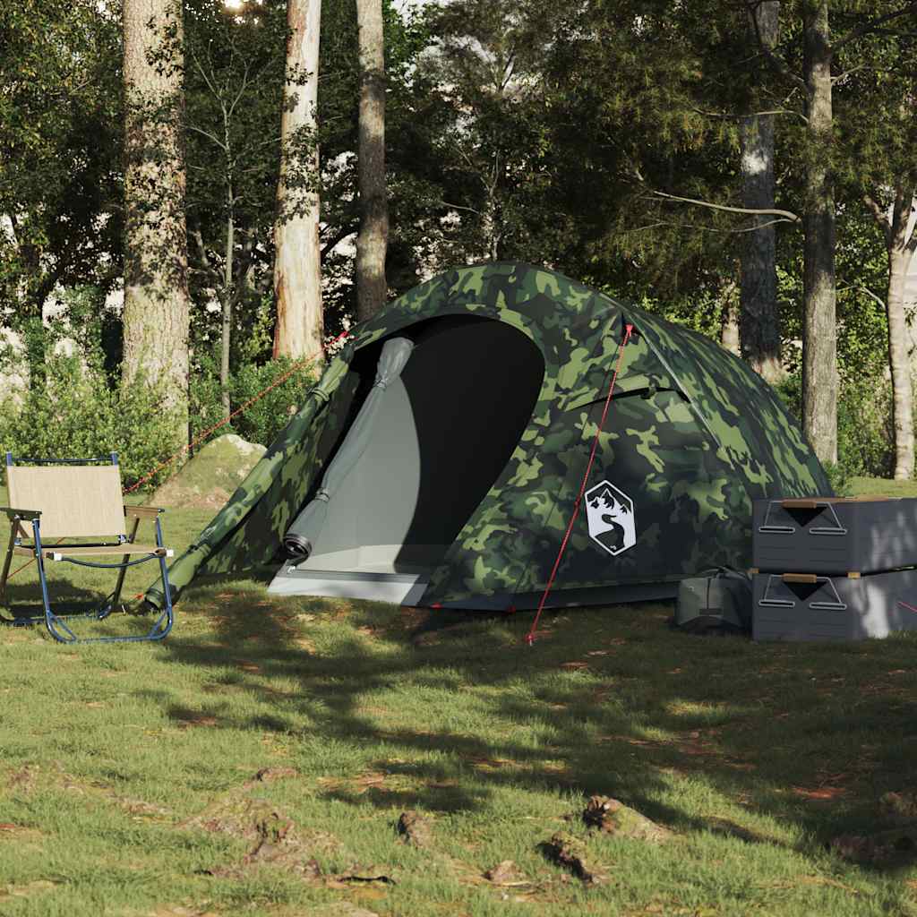 Tenda de campismo túnel para 3 pessoas impermeável camuflado