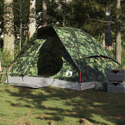 Tenda de campismo cúpula p/ 2 pessoas impermeável camuflagem