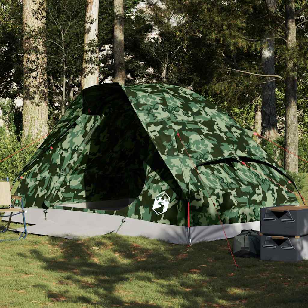 Tenda de campismo cúpula p/ 4 pessoas impermeável camuflagem