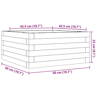 Vaso/floreira de jardim 50x50x23 cm pinho maciço branco