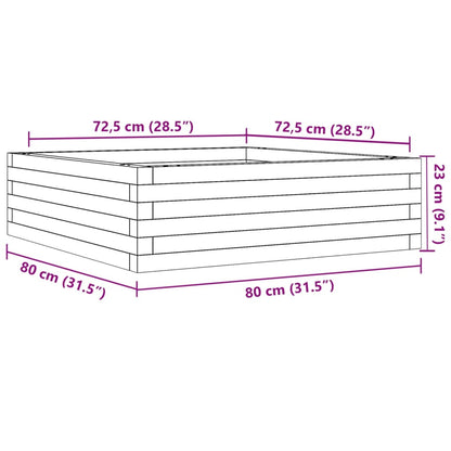 Vaso/floreira de jardim 80x80x23 cm pinho maciço branco