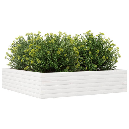 Vaso/floreira jardim 100x100x23 cm madeira pinho maciça branco