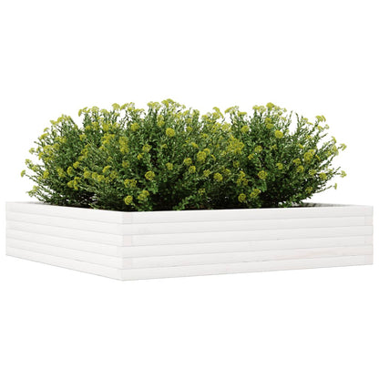 Vaso/floreira de jardim 110x110x23 cm pinho maciço branco