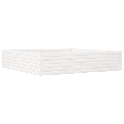 Vaso/floreira de jardim 110x110x23 cm pinho maciço branco