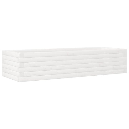 Vaso/floreira de jardim 110x40x23cm madeira pinho maciça branco