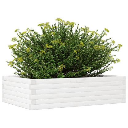 Vaso/floreira de jardim 90x60x23 cm madeira pinho maciça branco