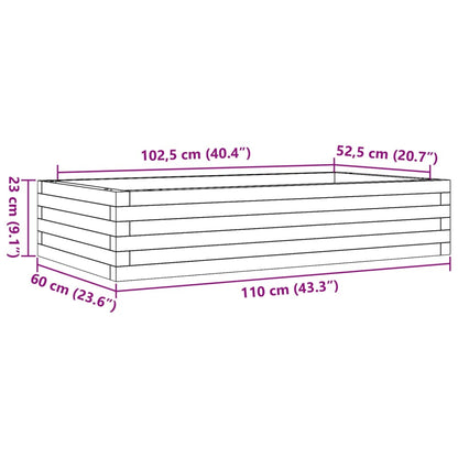 Vaso/floreira de jardim 110x60x23 cm madeira de pinho maciça