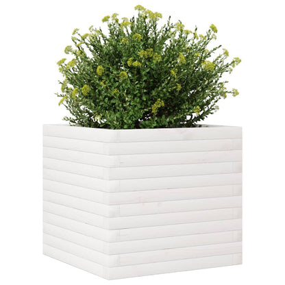 Vaso/floreira de jardim 50x50x45,5 cm pinho maciço branco