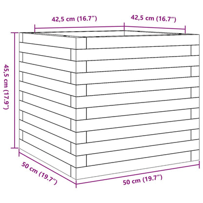 Vaso/floreira de jardim 50x50x45,5 pinho maciço castanho mel