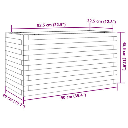 Vaso/floreira de jardim 90x40x45,5 cm madeira de pinho maciça