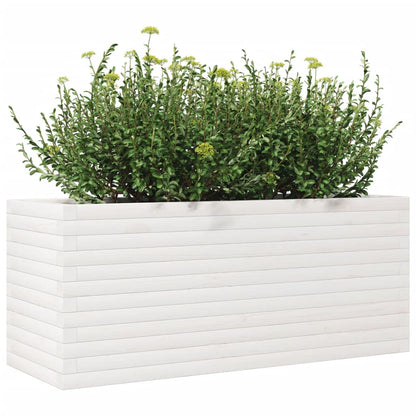 Vaso/floreira de jardim 110x40x45,5 cm pinho maciço branco