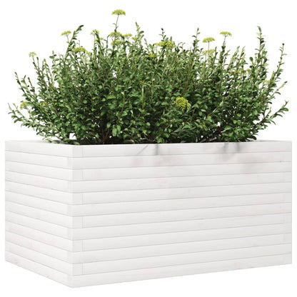 Vaso/floreira de jardim 90x60x45,5 cm pinho maciço branco