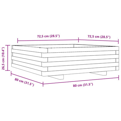 Vaso/floreira de jardim 80x80x26,5 cm pinho maciço castanho-mel