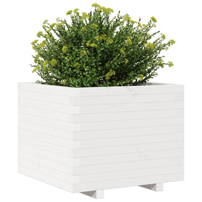 Vaso/floreira de jardim 60x60x49,5 cm pinho maciço branco