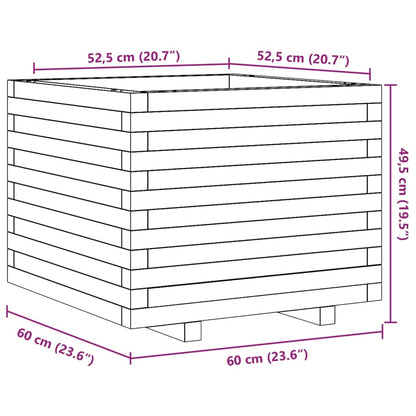 Vaso/floreira de jardim 60x60x49,5 cm pinho maciço branco