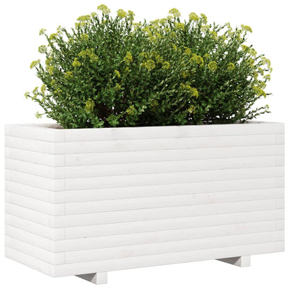 Vaso/floreira de jardim 90x90x49,5 cm pinho maciço branco