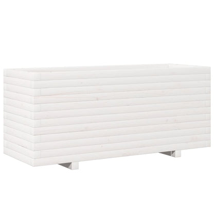 Vaso/floreira de jardim 110x40x49,5 cm pinho maciço branco