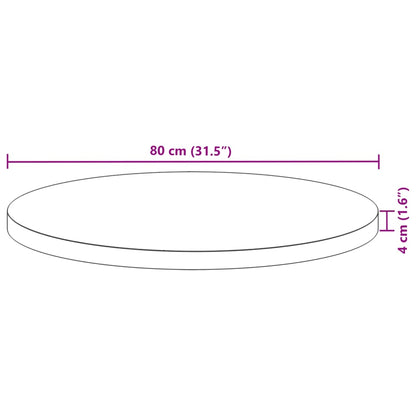 Tampo de mesa redondo Ø80x4 cm madeira de acácia maciça