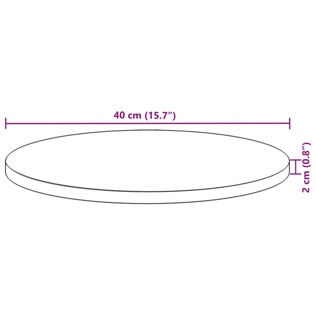 Tampo de mesa redondo Ø40x2 cm madeira de acácia maciça