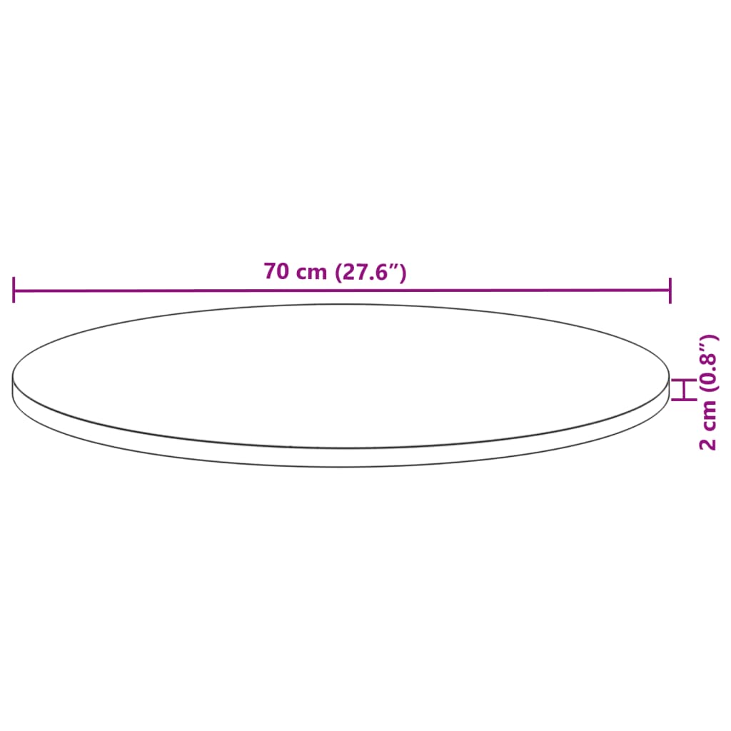 Tampo de mesa redondo Ø70x2 cm madeira de acácia maciça