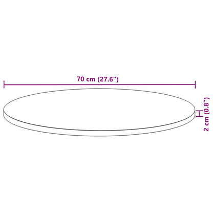 Tampo de mesa redondo Ø70x2 cm madeira de acácia maciça