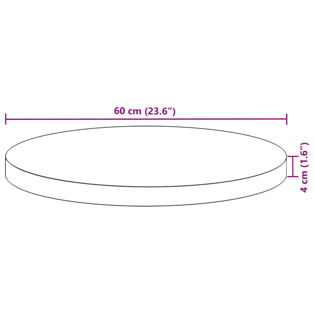 Tampo de mesa redondo Ø60x4 cm madeira de acácia maciça