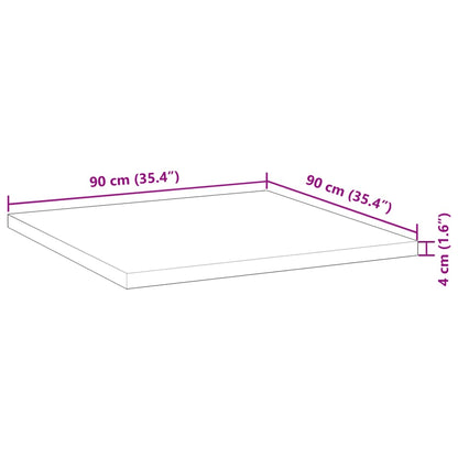 Tampo de mesa quadrado 90x90x4 cm madeira de acácia maciça