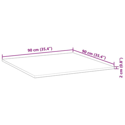 Tampo de mesa quadrado 90x90x2 cm madeira de acácia maciça