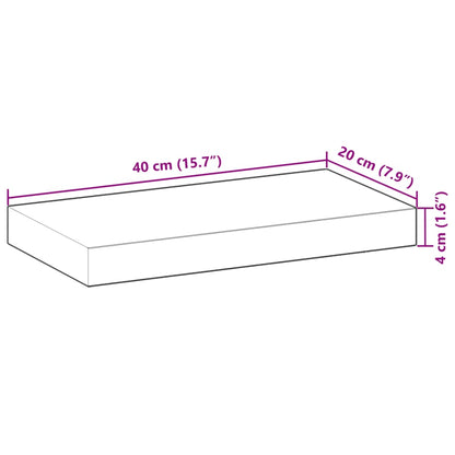 Tampo de mesa retangular 40x20x4 cm madeira de acácia maciça