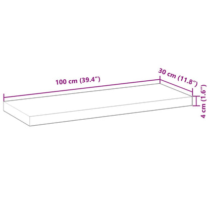 Tampo de mesa retangular 100x30x4 cm madeira de acácia maciça