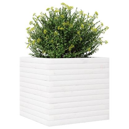 Vaso/floreira de jardim 50x50x46 cm pinho maciço branco