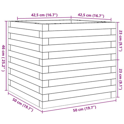 Vaso/floreira de jardim 50x50x46 cm pinho maciço castanho-mel