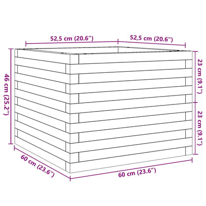 Vaso/floreira de jardim 60x60x46 cm pinho maciço branco