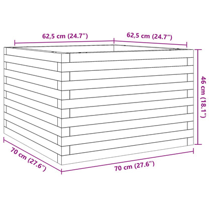 Vaso/floreira de jardim 70x70x46 cm madeira de pinho maciça