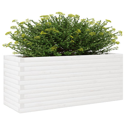 Vaso/floreira de jardim 110x40x46cm madeira pinho maciça branco