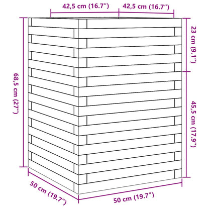 Vaso/floreira de jardim 50x50x68,5 cm pinho maciço branco