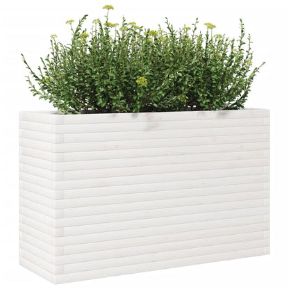 Vaso/floreira de jardim 110x40x68,5 cm pinho maciço branco