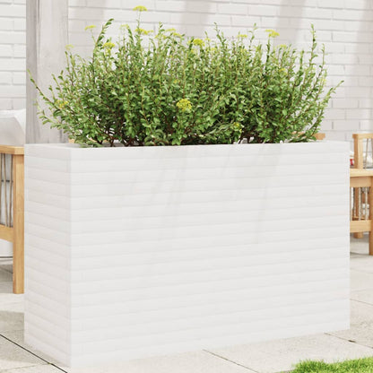 Vaso/floreira de jardim 110x40x68,5 cm pinho maciço branco