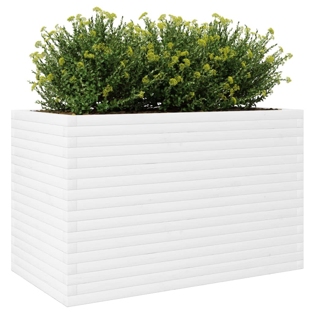 Vaso/floreira de jardim 110x60x68,5 cm pinho maciço branco