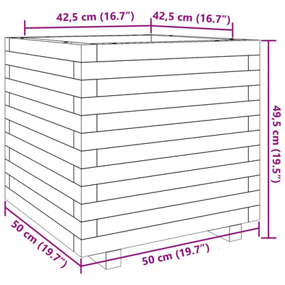 Vaso/floreira de jardim 50x50x49,5 cm pinho maciço branco