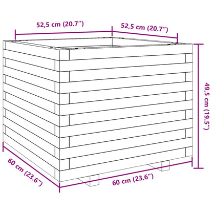 Vaso/floreira de jardim 60x60x49,5 cm madeira de pinho maciça