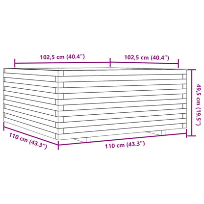 Vaso/floreira de jardim 110x1100x49,5 cm madeira pinho maciça