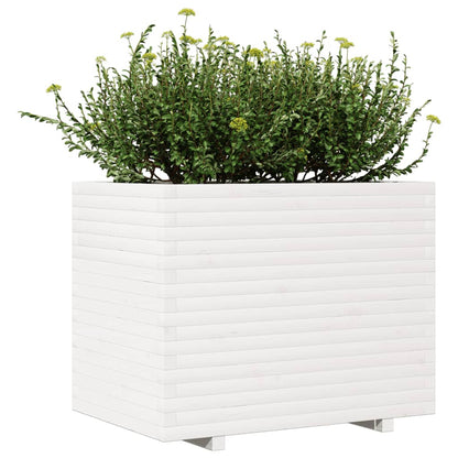 Vaso/floreira de jardim 90x60x72,5 cm pinho maciço branco