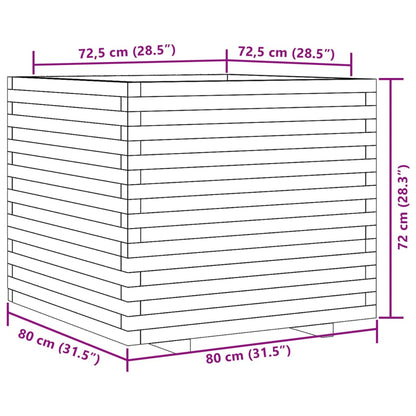 Vaso/floreira de jardim 80x80x72 cm pinho maciço castanho mel