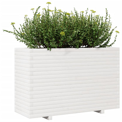 Vaso/floreira de jardim 110x40x72 cm pinho maciço branco