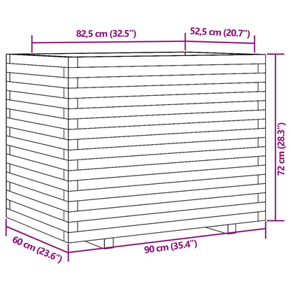 Vaso/floreira de jardim 90x60x72 cm madeira de pinho maciça