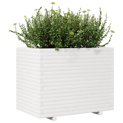 Vaso/floreira de jardim 90x60x72 cm pinho maciço branco