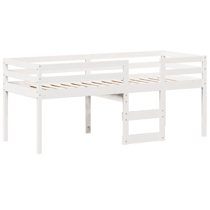 Cama alta com telhado 90x190 cm pinho maciço branco