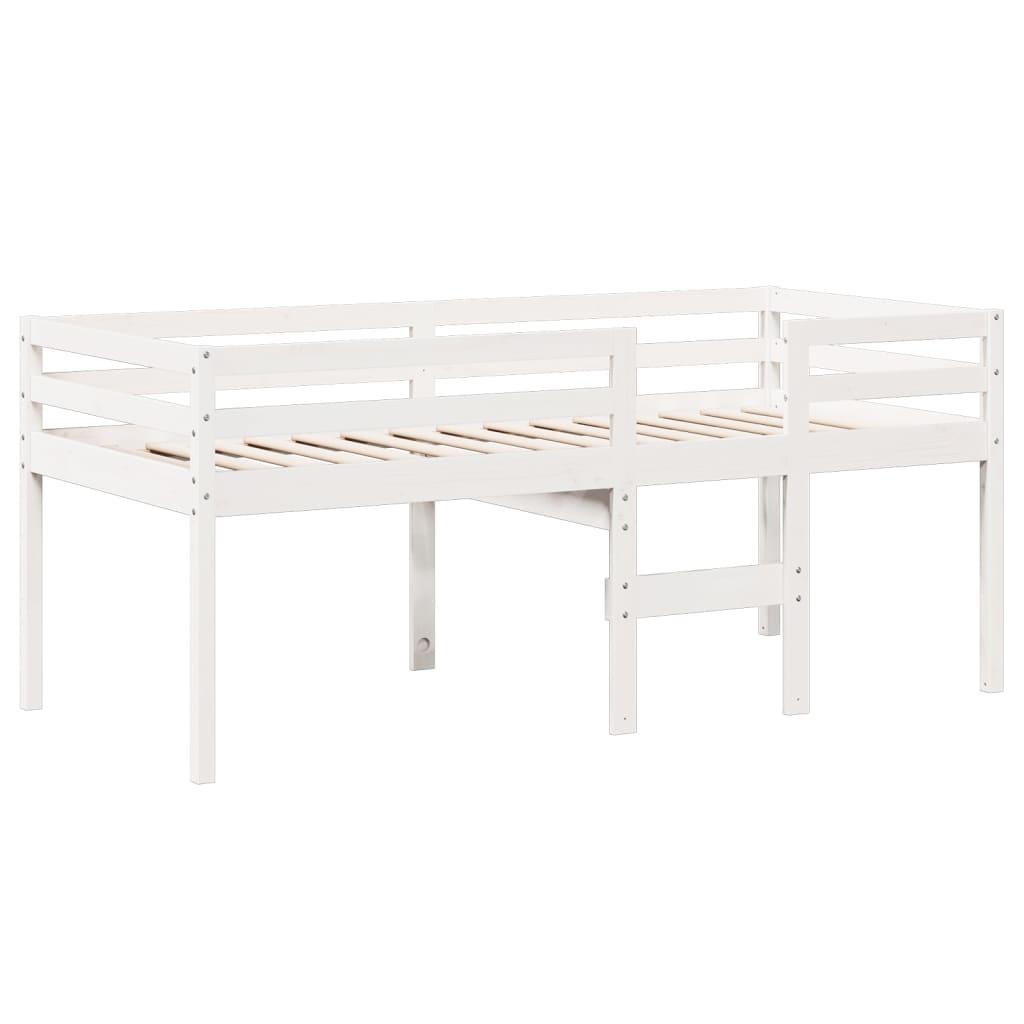 Cama alta com telhado 90x200 cm pinho maciço branco