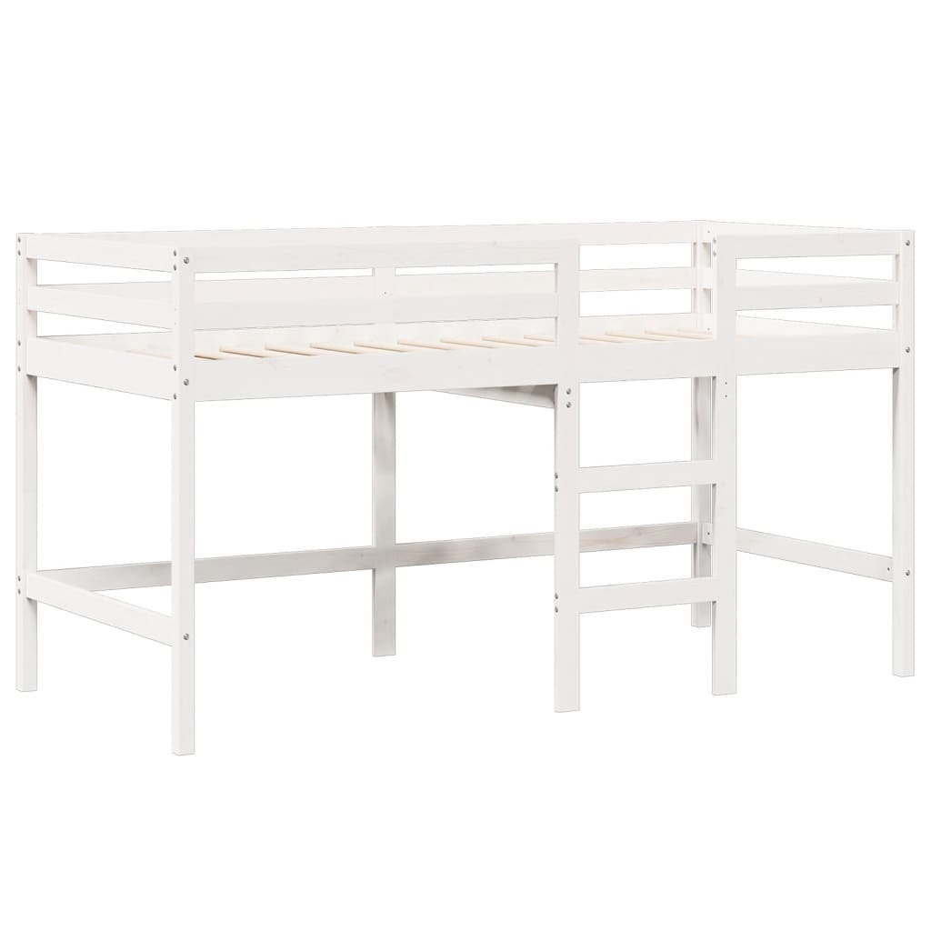 Cama alta com telhado 90x190 cm pinho maciço branco